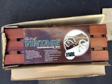 SPORTCRAFT VINTAGE HORSESHOE SET FORGED STEEL NEW IN WOOD BOX