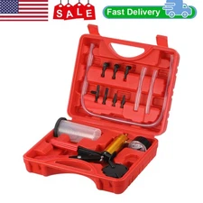 Hand Held Vacuum Pressure Pump Tester Set Brake Fluid Bleeder Bleeding Kit + Box