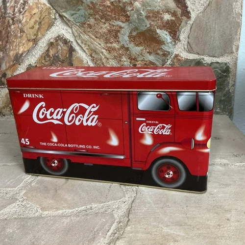 Vintage, Coca-Cola Tin Box W Delivery Truck on Side 12"X4"6"  1997