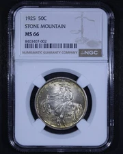 1925 Stone Mountain Commemorative Half Dollar - 50c NGC MS66 - Great Example!