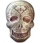 10 oz Monarch Precious Metals Day of the Dead Heart Skull .999 Silver