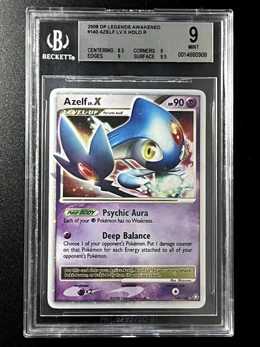 Azelf LV.X Holo R 140 Diamond And Pearl Legends Awakened Pokemon Bgs 9