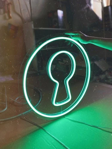 Keyhole Flex LED Neon Sign 18"x18" Light Man Cave Vintage Wall Decor