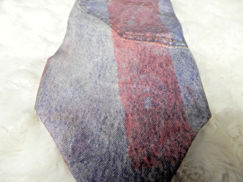 Vintage Tommy Hilfiger Bandana Denim Tie 100% Italian Silk Made in USA - Picture 7 of 7