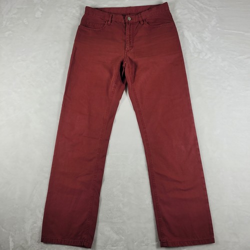 Loro Piana Chino Pants Men's 32x31 Red Cotton Flax/Linen Casual Made In Italy