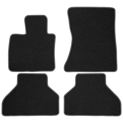 BM15-1 Satz Autoteppiche Velour Premium Matt Weiß für BMW X5 E70 2006-2013 autom