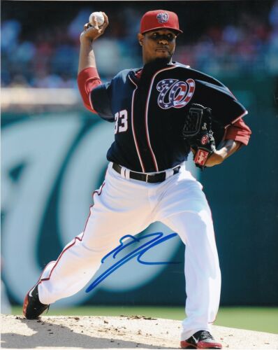 EDWIN JACKSON WASHINGTON NATIONALS ACTION SIGNED 8x10 - Picture 1 of 1