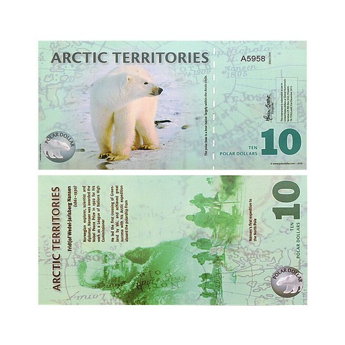 14pcs/set UNC Arctic Dollar Banknote Polar Bear Animal Collection Banknotes - Picture 13 of 19