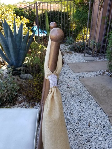 Wedding Chair Pew Decorations burlap rustic - Picture 3 of 3