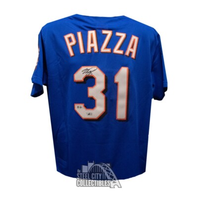 Mike Piazza Autographed New York Mets M&N Blue Baseball Jersey