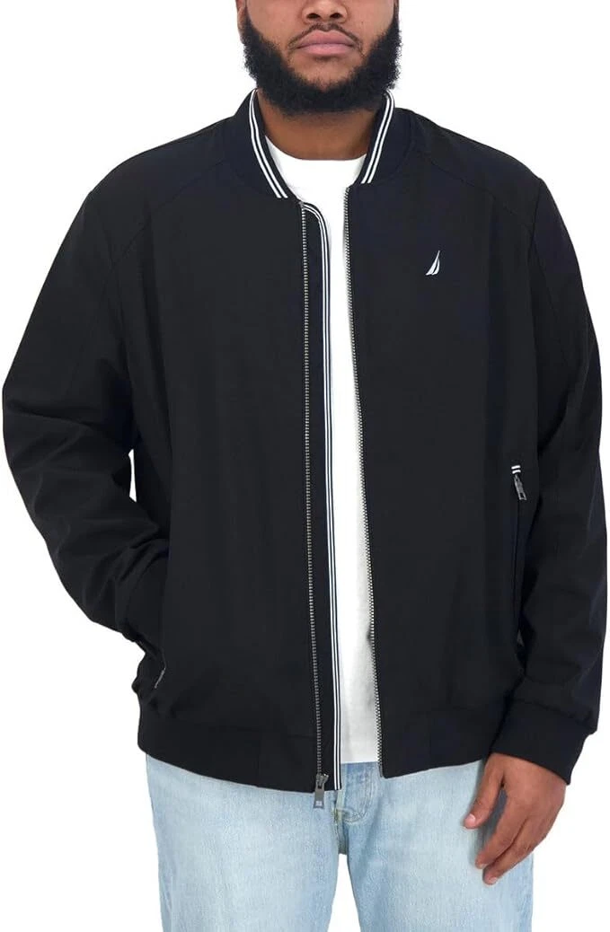 Nautica Men’s Lightweight Striped Collar Bomber Jacket
Opens in a new window or tab