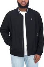 Nautica Men’s Lightweight Striped Collar Bomber Jacket