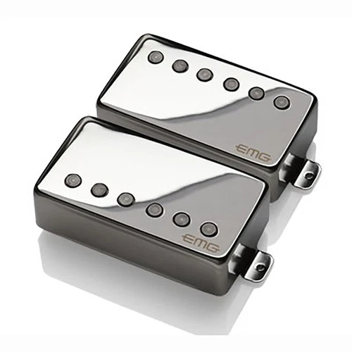 EMG JH James Hetfield Humbucker Pickup Set Long Shaft Gibson Les Paul Chrome