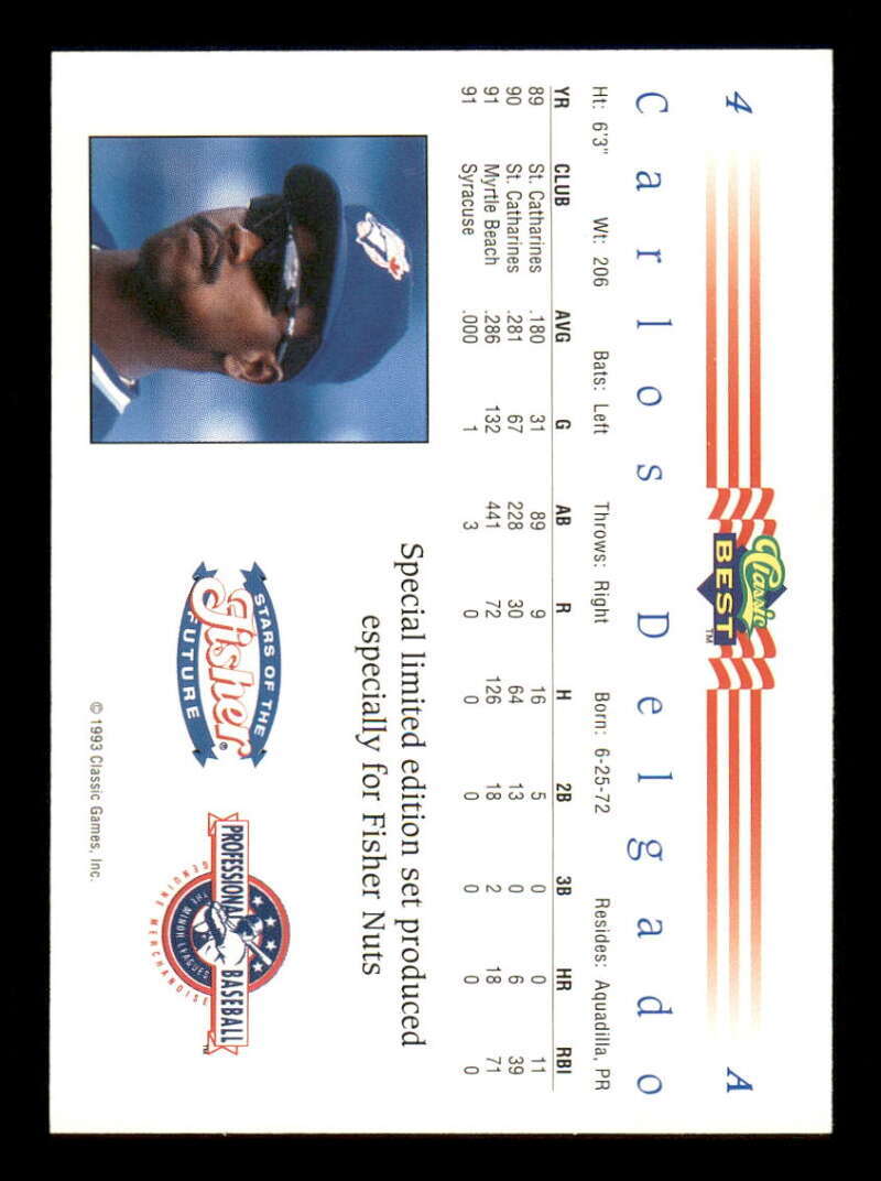 1992 Classic Best Stars of the Fisher Nuts Future #4 Carlos