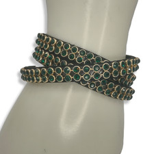NEW Green Rhinestone Wrap Bracelet