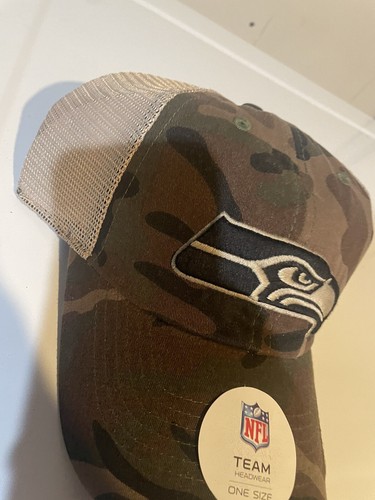 seattle seahawks baseball cap camo NWT one size mesh back - Picture 5 of 6
