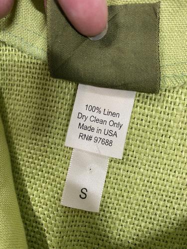 Classic Jacket Top Blouse SIZE SMALL lime green button Linen MARALYCE FERREE Y2K - Picture 3 of 13