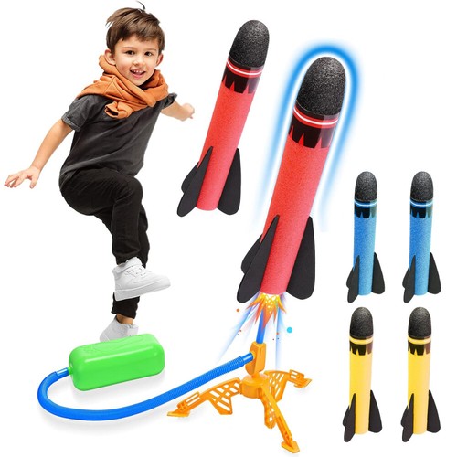 Rakete Luftdruck Outdoor Spielzeug für Kinder - Geschenke für Jungen Mädchen Neu - Bild 13 von 16