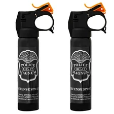 2 Police Magnum Portable pepper spray 5oz Fire Master Fogger Self Defense OC 