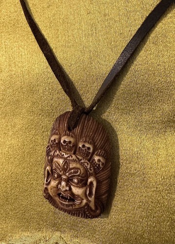 Aufwendig gearbeiteter MAHAKALA Anhänger AMULETT aus Yak Knochen Tibet - Bild 4 von 4