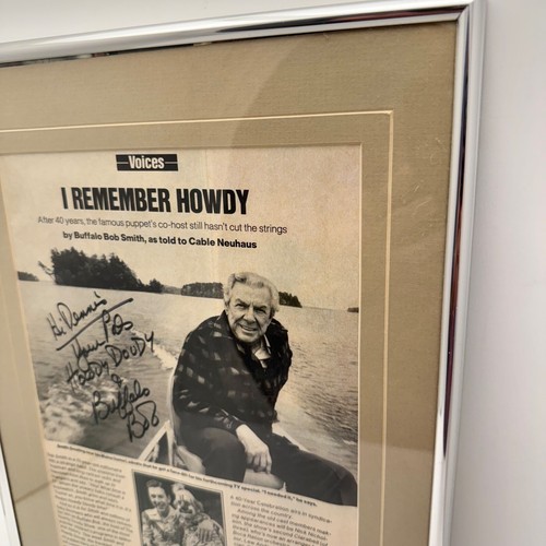 Buffalo Bob Smith SIGNED Howdy Doody People Magazine Article 1987 Matted Framed - Picture 3 of 10