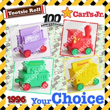 Carl's Jr. 1996 100th ANNIVERSARY TOOTSIE ROLL TRAIN Locomotive YOUR Toy CHOICE