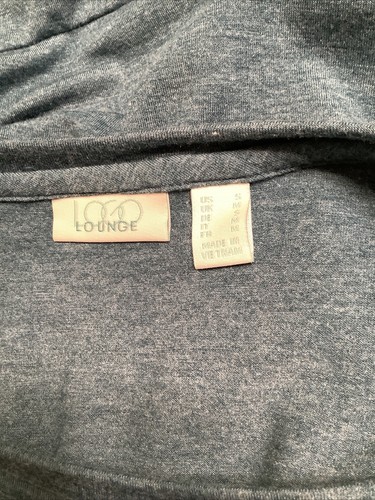Blusa tunica logo Lori Goldstein piccole tasche tinta unita manica lunga asimmetrica - Foto 8 di 10