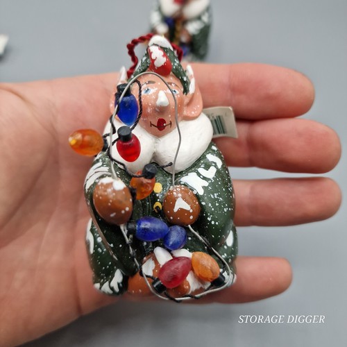 Vintage Set of 3 Midwest of Cannon Falls Christmas Elf Ornaments 3.25" Tall - Picture 12 of 12