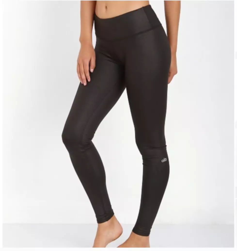 Alo Yoga Airbrush BLACK GLOSSY Leggings XS Better for a night out than the  gym