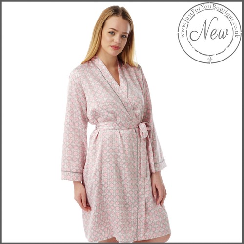 Silky Shiny Satin Bathrobe Wrap Kimono Dressing Gown Robe Housecoat Size 8 - 22! - Picture 17 of 18
