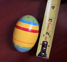 Wooden Egg Maraca Painted Childs Instrument Music Shaker Toy Easter Stocking