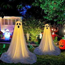 2Packs Halloween Decorations Outdoor 65in Spooky Ghost with LED Lights for Yard