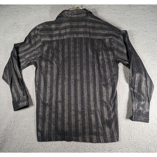 Stacy Adams Shirt Mens Size L Black Striped Casual Button Down Long Sleeve - Picture 5 of 6