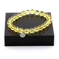 Armband Perlen Citrin 8 Mm. Hergestellt In Frankreich.