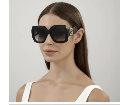 BRAND NEW Gucci GG1022S 001 Gold Black Grey 54mm Gradient Lens Women Sunglasses - Picture 22 of 22