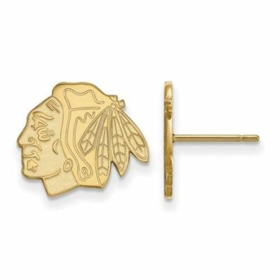 Kleine Ohrstecker 10 Karat Gold NHL Chicago Blackhawks