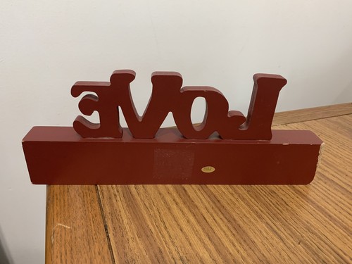 Primitive Country Wood Carving sign "LOVE IS PATIENT LOVE IS KIND Tabletop Decor - Picture 2 of 5