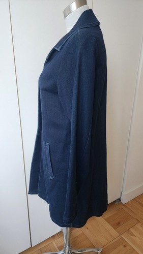 Abrigo elástico de felpa francesa Agnes b. Denim azul de EE. UU. 6-8 precio de venta sugerido por el fabricante 240 USD como nuevo - Imagen 5 de 13