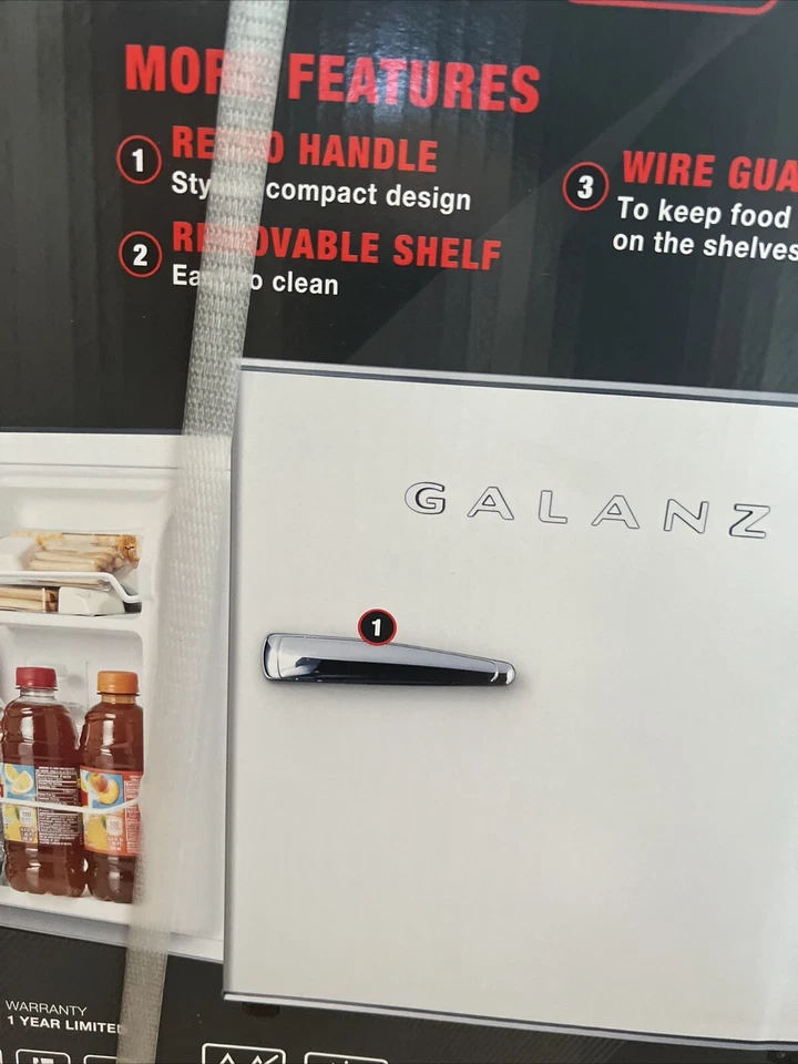 New Galanz Retro Compact Refrigerator 1.7 Cu NWB Local Pick Up Only - Image 2 of 4