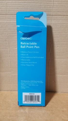 Caliber Retractable Medium Point Black ink BallPoint Pen & Refill, Damaged pack - Picture 2 of 12