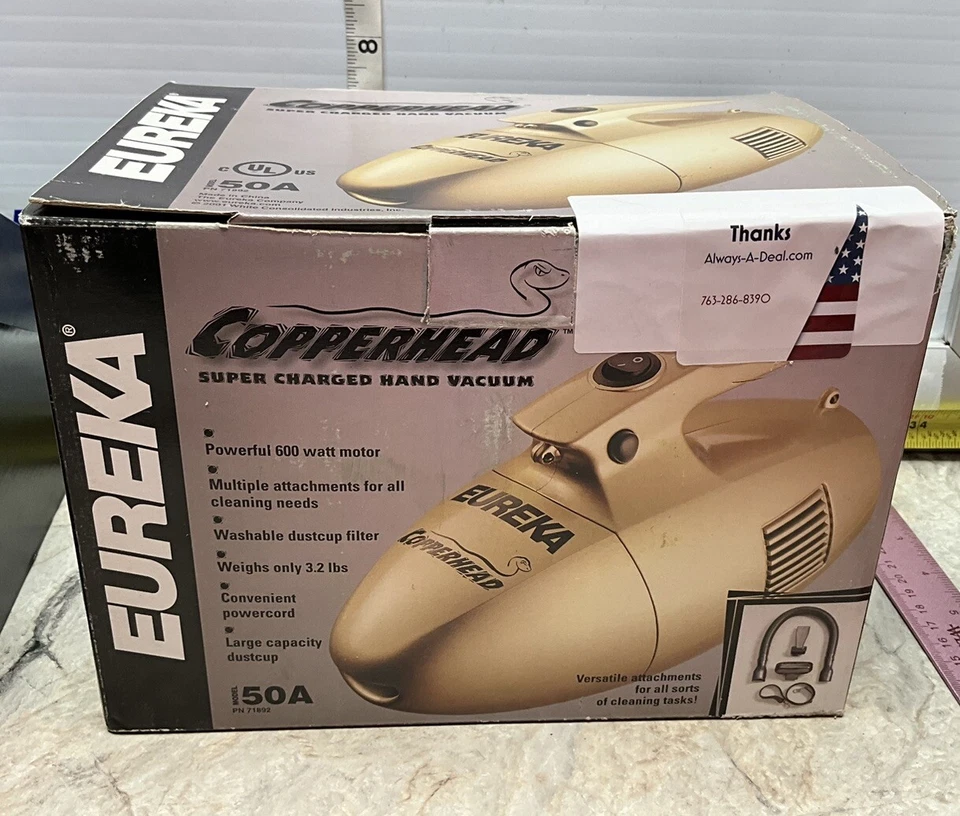 EUREKA HAND HELD VACUUM Copperhead Vac For Camper Rv Car W/ Hose & Attachments - Image 2 of 4