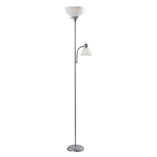 Mainstays 72‘’ Silver Combo Floor Lamp With Reading Lamp, Modern Design