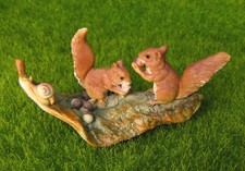 Cute Squirrel Nuts Snail Leaf Lifelike Fairy Garden Terrarium Decor Figurine Toy