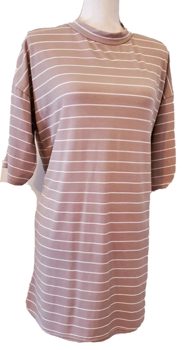 Grey striped oversized deals t shirt dress