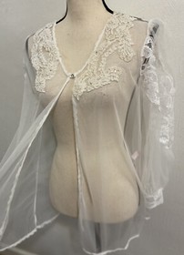 Victoria's Secret Sexy Kimono Robe Lingerie Beaded Sheer White Y2K NWT Small