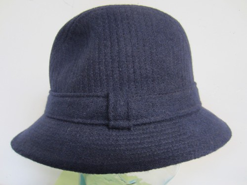 Vintage PENDLETON USA Navy WOOL Channel Stitched Bucket Hat Fedora - Picture 3 of 7