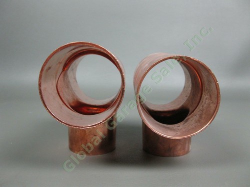 2 NEW Nibco 2" x 2" x 1-1/2" Copper EPC Reducing Sweat Tees Pipe Fittings Pair - Picture 3 of 6