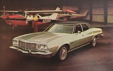1976 Gran Torino 4 Door Pillared Hardtop Lithograph Postcard Made In USA