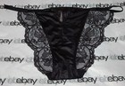 NEW Victoria's Secret Very Sexy Cheeky Panty Satin Black String Lace XL Solid VS — photo 1