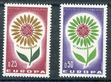 STAMP / TIMBRE FRANCE NEUF LUXE ** N° 1430/1431 ** EUROPA 1964 FLEUR